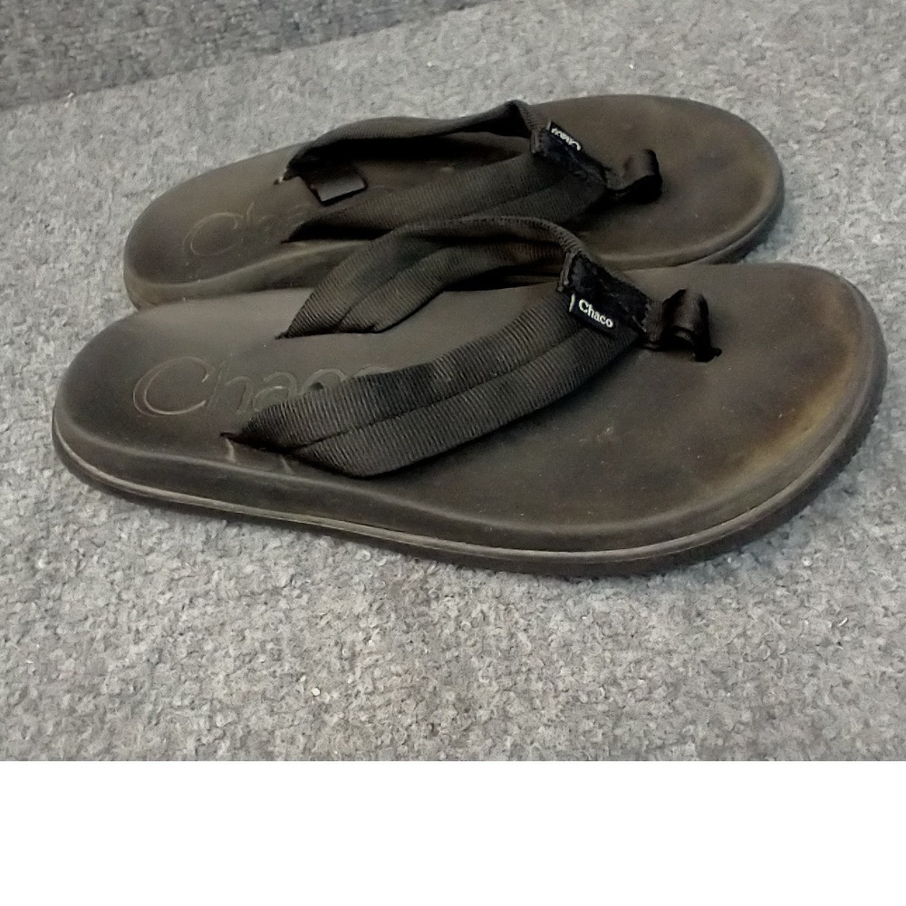 Chaco Flip Flop Sandals Womens 7 Black LUVSEAT Footbed‎ JCH108604